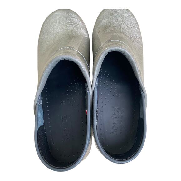 Sanita Professional Metallic Silver Patent Leather Womens Work EU 35 US 4 - Picture 14 of 16